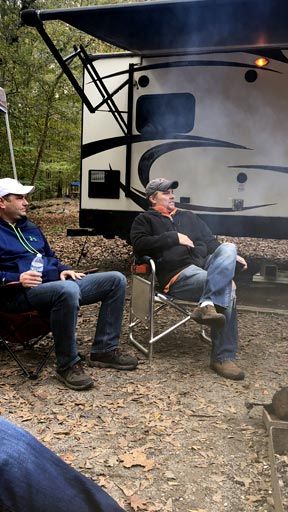 Outdoor camping in a camper